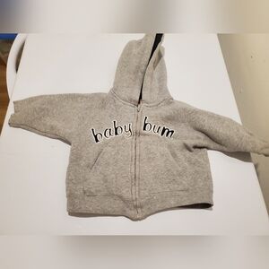 18 Month Gray Hooded Zip-Up Sweatshirt for Kids